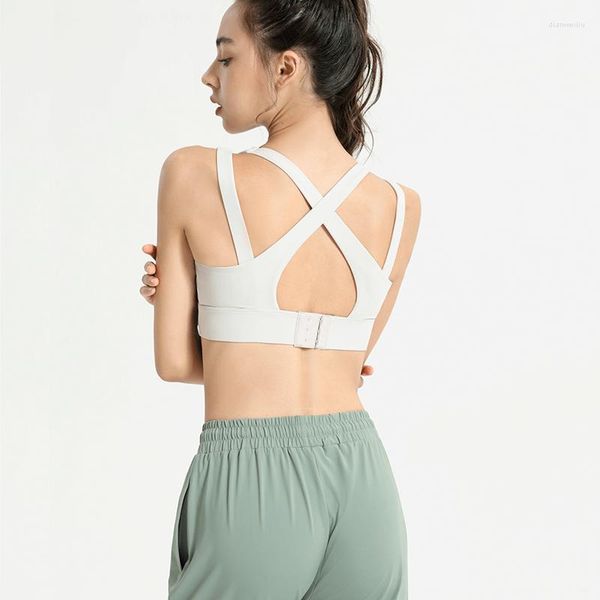 Outfit da yoga donne sportive reggiseni ad alto impatto ad alto impatto armato di biancheria intima cinguetti incrociati imbottiti da ginnastica da ginnastica da ginnastica da ginnastica femmina