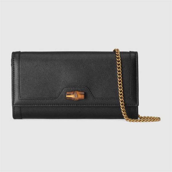 658243 Donne più recenti Diana Long Wallet Luxury Designer Chain Wallets Cowhide Coin Fance Diana Diana Card Holder Business Money Bags W262O