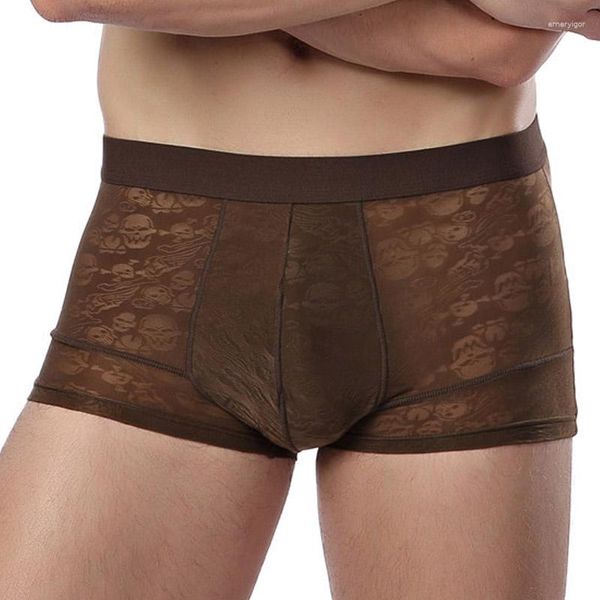 UNDUPTS MENS DANAT TÜM Şeffaf Boksörler İç çamaşırı Erkek Külot Seksi şeffaf penis torbası Erkekler Boxershorts Man Ropa İç Hombre