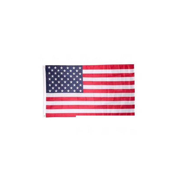 Bannerflaggen 50pcs USA American Flagg Garden Office 3x5 ft Bannner Qualität Sterne Streifen Polyester Robust 150x90 WY079 Drop Lieferung DHBI5