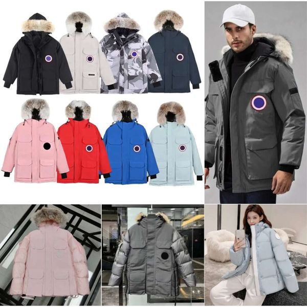 Designer masculino canadense ganso puffer para baixo jaqueta das mulheres para baixo parkas inverno grosso casacos quentes das mulheres à prova de vento bordado letras386