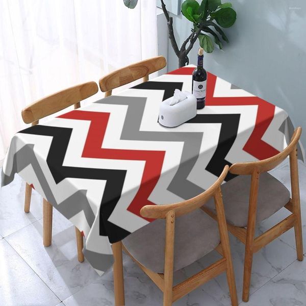 Tanta de mesa Retro Stripes Red Tampa preta branca cinza