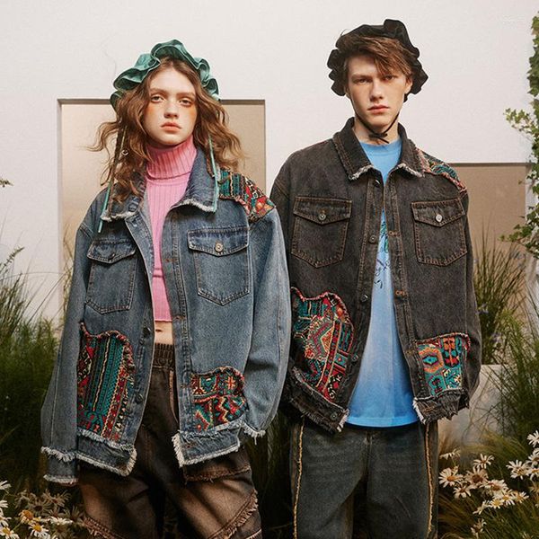 Giacche da donna Donne Streetwear Fashion Street Casual Casual Vintage Broken Broken Denim Jacket Unisex Couple Jeans Coat Men Spring Autumn Auterwear Auterwear