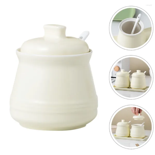 Set di stoviglie set di zucchero ciotola in ceramica contenitore cucina salsa barattolo spezia sale stagionamento domestico contenitore