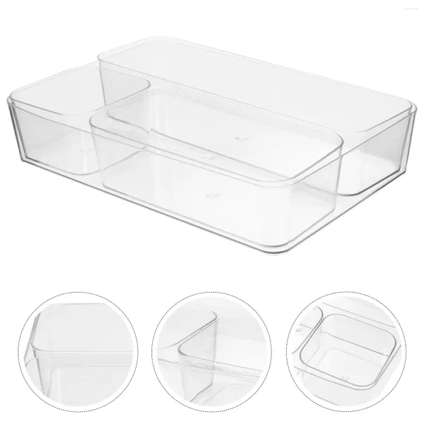 Garrafas de armazenamento 4 PCs Caixa de gavetas Cosméticos Divisadores do quarto Bin Bin Bin embutido Bandeja organizadora combinada PP Office Plastic Plástico