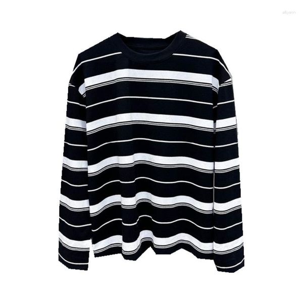 Herren T -Shirts 2023 Herren Vintage Streetwear Striped Strickpullover Winterpaar übergroße Punk Gothic Pullover Sueteres Para Hombre