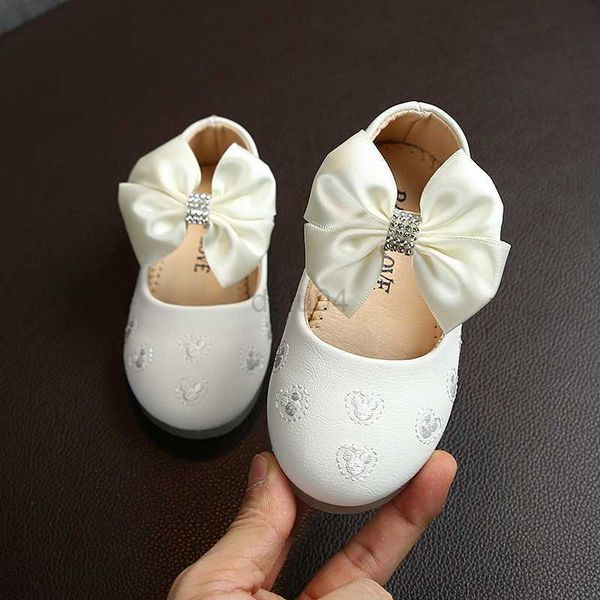 Sapatos lisos bebê menina sapatos crianças sapatos de couro crianças apartamentos com bowtie strass doce macio chique vestido sapatos para festa de casamento mostrar bonito l0824