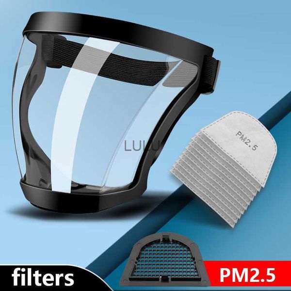 Transparent Full Face Shield mit Filtern Öl-Splash-Proof-Maske spritzsicherer Gesichtsschildschutz Gesichtsabdeckung Sicherheitsmaske HKD230810
