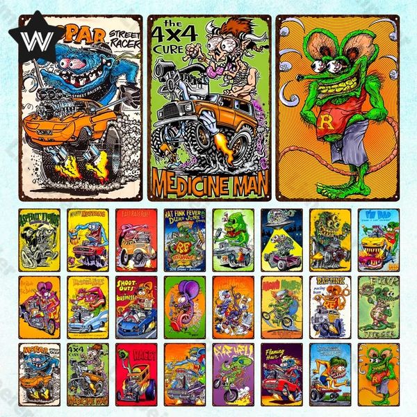 Poster di metallo retrò classico anime Vintage American Comic Tin Sign Bar Cafe Room Home Room Man Cave Funny Wall Decor DECIT Green Mouse Mouse Film 20x30cm W01