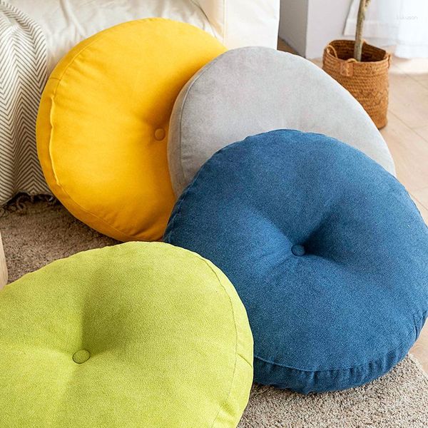 Cuscino in stile giapponese morbido e spesso sedia pavimento tinta unita sedile rotondo Tatami S pouf BuPillows Decor casa Coussin