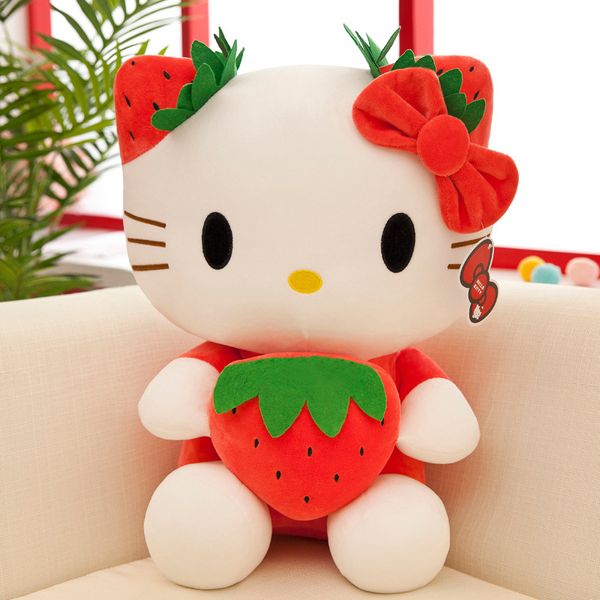 Anime Stuffed Plush Animais Brinquedo Bonito Gato Coração Morango Kitty Boneca Infantil Playmate Decoração de Casa Meninos Meninas Aniversário Dia das Crianças Natal 2 Estilo 22cm DHL