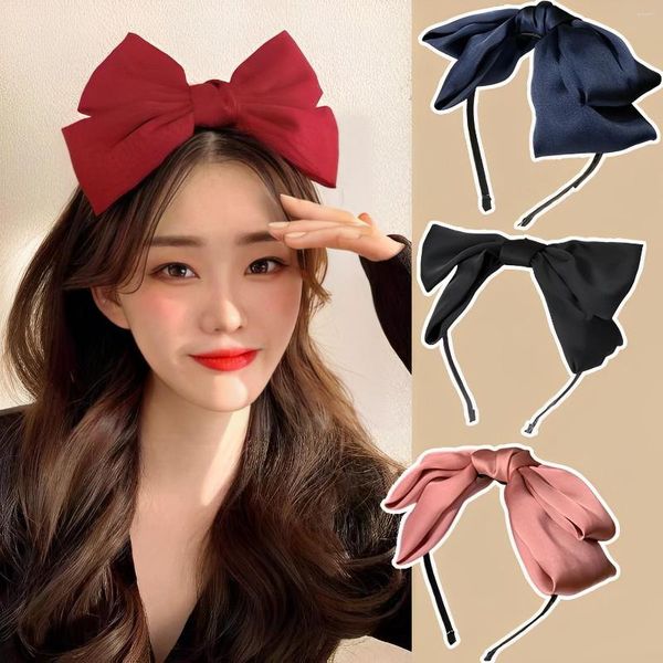 Bandanas Beautiful Big Bow Bezel Hair wair Elegant Hair Bands Korean Retro Wide Headsd