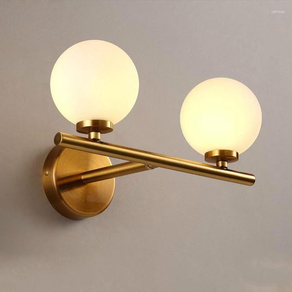 Lâmpada de parede 3W 6W 9W LED GLAT Ball Feltures para o corredor do quarto Luzes de espelho do banheiro interno com bulbo G4 ZM1013