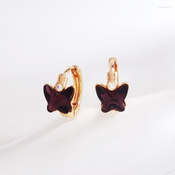 Hoop Ohrringe Kristalle aus Österreich klein für Frauen Party Jwelry Accessoires Schmetterling