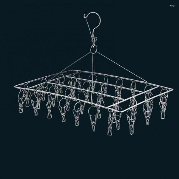 Hangers Socken Rack Langlebige Edelstahl-Sockenbügel-Kleiderbügel-Unterwäsche-Trocknen mit 36 ​​Clips ideal für das Home-Use. Verwenden Sie mehrere Artikel