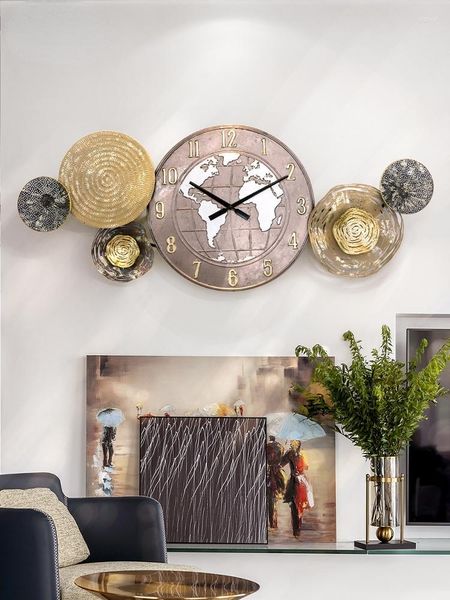 Relógios de parede Big Size relógio Design industrial Modern Luxury Living Home Fashion Creative Simples SAAT decoração HX50WC