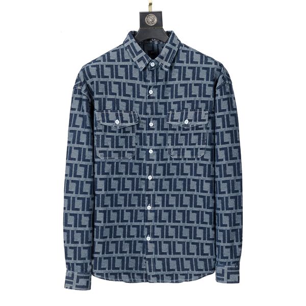 Camicie firmate da uomo Camicie in denim Hawaii camicia elegante stampa lettera modello unisex abbottonatura orlo cappotto moda giacche di jeans di alta qualità