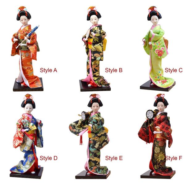 Dekorative Objekte Figuren Ethnische japanische Geisha -Puppen Volk für Heimtischleiter Dekoration Statuette japanische Puppen -Ornamente Dekor Mädchen 230823