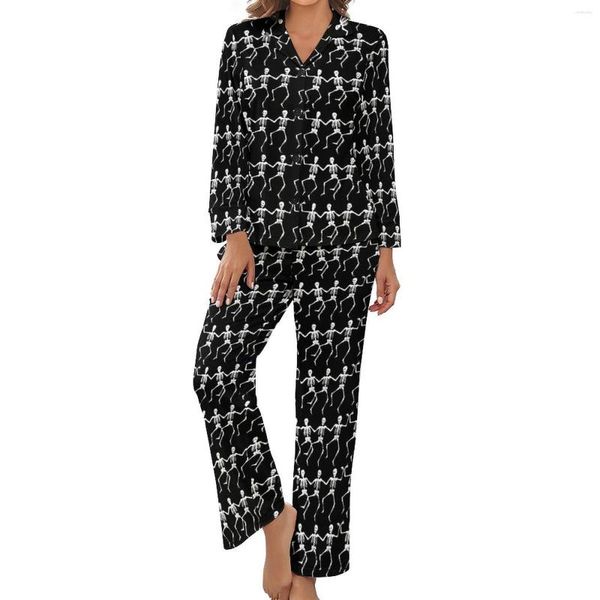 Frauen Nachtwäsche tanzen Skelett Pyjama