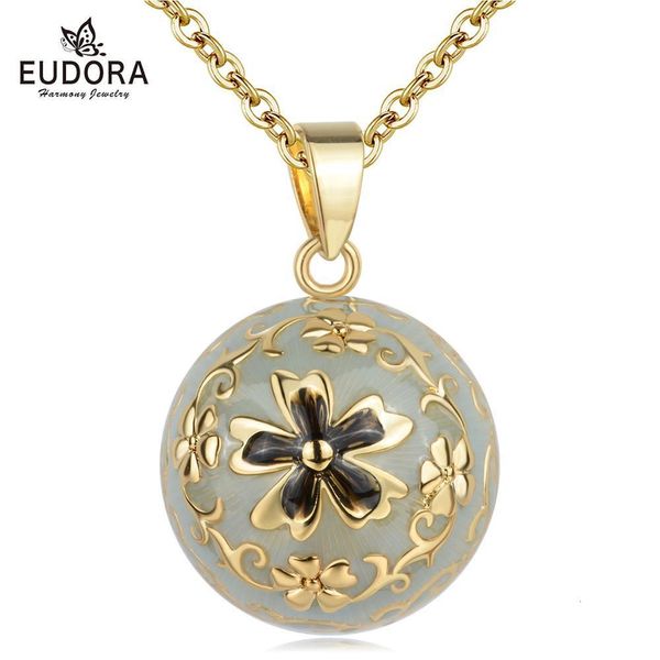 Charms Eudora Harmonie Goldfarbe Blumenkugel Halskette Glockenspiel Kugel Mutterglocke Bolaglocke beschwichtigen fetale pränatale Glocken schwangere Frauen 230824