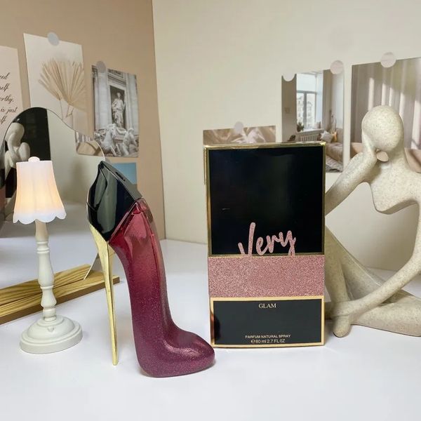 Mais novo design famoso mulheres fragrância perfume menina 80ml glorioso ouro fantástico rosa edição de colecionador preto vermelho saltos fragrância longa duração encantador navio livre