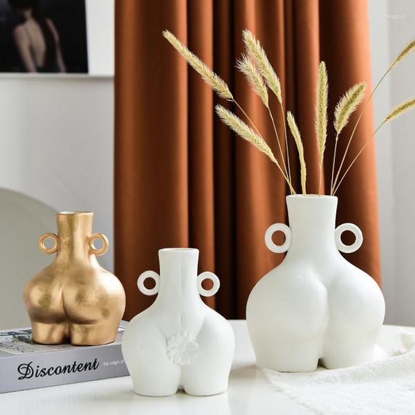 Vazolar insan vintage kaplar vazo dekoratif yenilik modern tasarım lüks sanat estetik seramik vasi fiori ev ürünleri