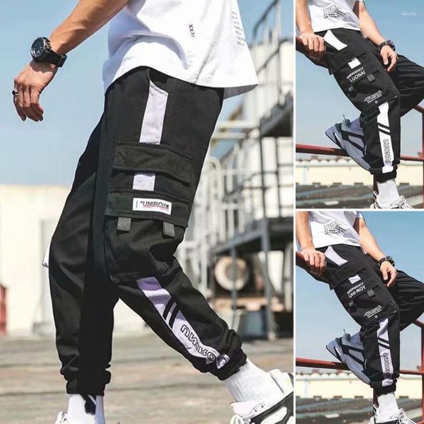 Calças masculinas streetwear joggers homens primavera outono moda sweatpants casual magro tornozelo-comprimento calças femininas