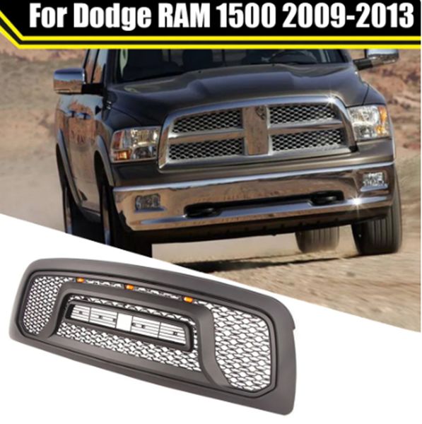 Modificado para dodge ram 1500 2009-2013 radiador guarnições capa corrida grill grills capô malha grade dianteira superior pára-choques grelhas