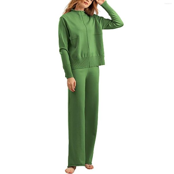 Damen -Trailsuits Herbst Winter Crew Neck Pullover Lose Version der Weitbeinhose Brautbrautstrampler Elegante Overalls für Frauenabendparty