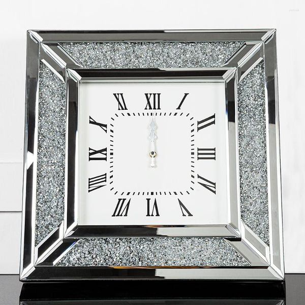 Стеновые часы Nordic Big Clock Modern Design Luxury Living Room Стеклянная зеркальная площадь творческий дом Exsuryse House