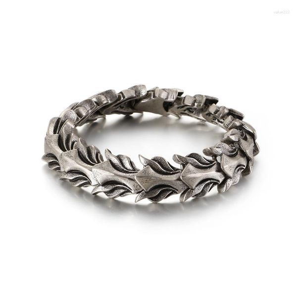 Link Armbänder Mode persönliche coole Männer Punk Retro Schwarze Kette Titanium Stahlkreuz Dragon Skelett Kielschmuck Schmuck