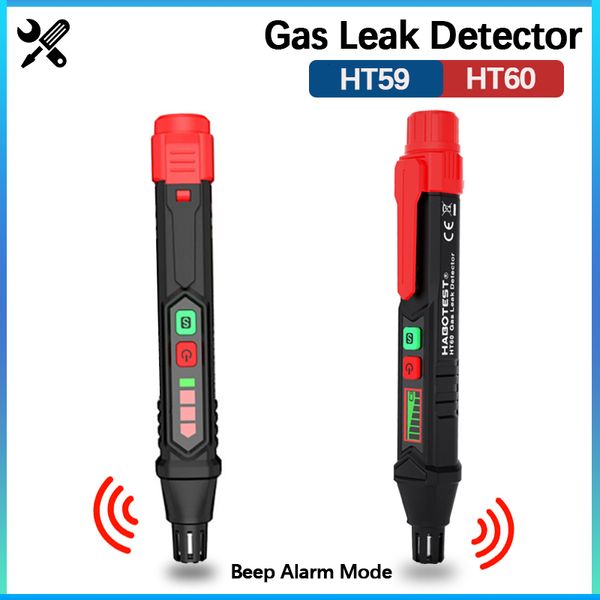 Analizzatori di carbonio HT59/HT60 Rilevatore di perdite di gas combustibile con allarme visivo udibile Visual Portable Metano Tester Tester Gas Analyzer Pen 230823