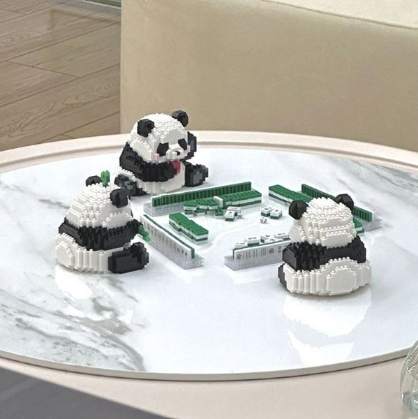 Zwart Witte Panda Koop Modelbouw Nationale Schat Giant Kid Panda Duck Bouwstenen Speelgoed Voor Kinderen Swing Jumpman Panda Modelbouw Bakstenen Speelgoed Kerstcadeau