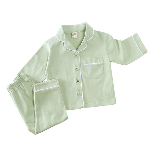 Baby Kinder Frühling Herbst Baumwolle Outfits Set 2PCS Langarm Button-Down Tops + Lange Hosen Jungen Mädchen Feste kleidung