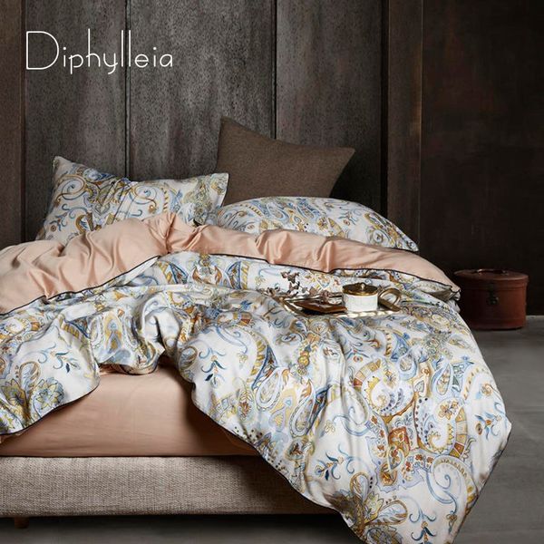 Set di biancheria da letto difelleia setosa cotone egiziano europeo europeo in stile barocco con filo floreale copertina di copertina del piumone foglio di lusso set 230823