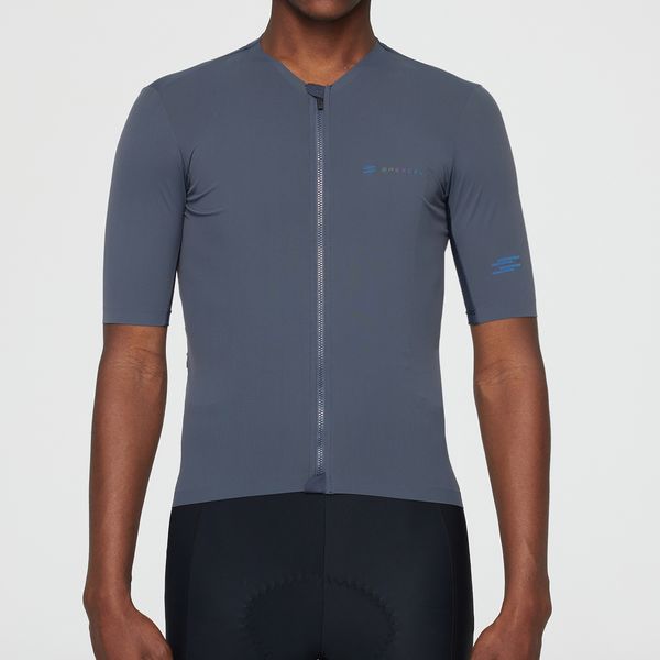 Cycling -Shirts Tops Spexcel Coldback Tech Stoff UPF 50 Proo Fit Short Sleeve Trikots Nahe Kragen Design hellgrau 230824