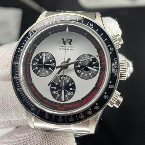 Armbanduhr 7750 Chronograph Vintage kombinierte Panda Watch Men Quarz Dome Len wasserdichte VK63A Bewegung