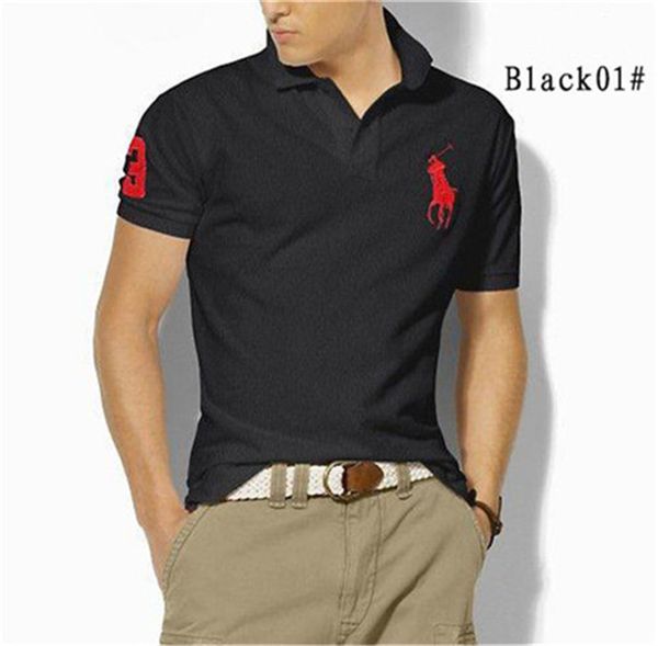 Atacado Designer Pony Mens Polos Camisetas Cavalo Marca Ralph Lauren Polo Camisas Mulheres Moda Bordado Carta Negócio Manga Curta Camiseta Tamanho 4XL / 5XL / 6XL