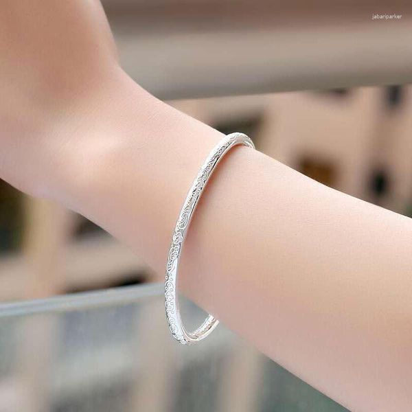 Bangle Ykd58 Bohemian Bracelet с печатной линией для женского серебристого покрытия