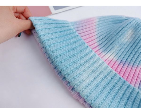 Fünf Finger Handschuhe Regenbogen gestricktes Hut Kaninchen Veet Wolle Beanie weibliche weibliche Kappe Krawatte gefärbte Hüte 2Colors Mode Nizza Frauen Girls Caps ot8ks