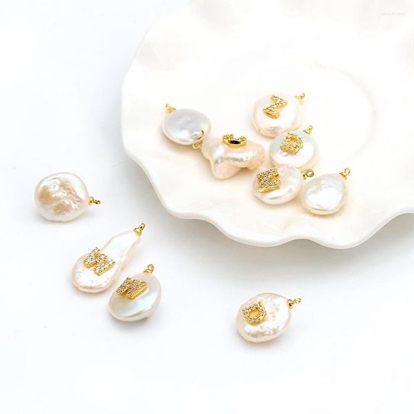 Charms Meibeads 26 Lettere di alfabeto per perle di perle barocche Accessori per gioielli Fit Women Orecchini fai -da -te Pendenti