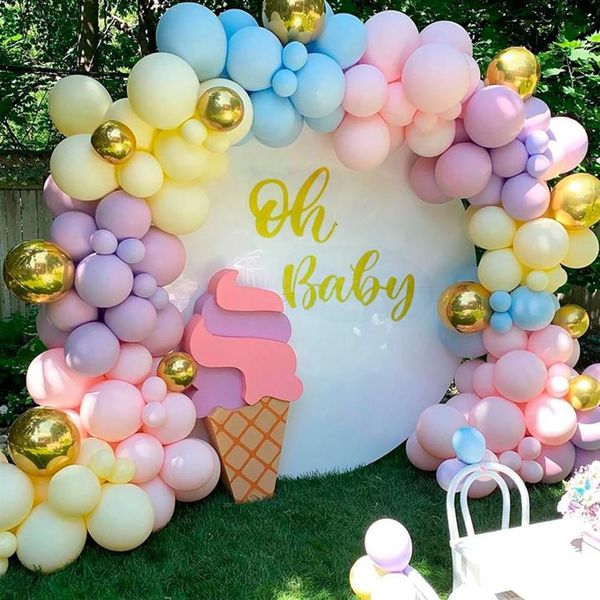 Qifu Macaroon воздушные шары гирлянда латекс баллоны арка с днем ​​рождения декор для вечеринки для детей взрослые свадебные балун -цепь детский душ Balon T20277C