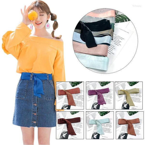 Gürtel Schimmer Taillengürtel Flügel Schal koreanische Version Mädchen Imitation Seidenkrawatte Schnürband Accessoire für Jeans -Robe -Hemd Hemd