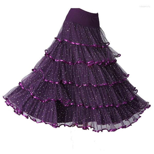 Abbigliamento da palco punti Balloom Spot Spot Flamenco Waltz Dress Abito da ballo lungo