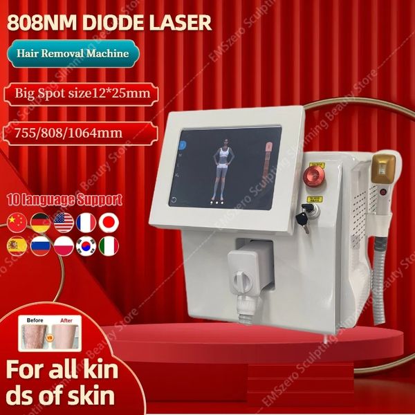 Capelli laser a diodi da 808 nm Rimuovere la macchina per la depilazione indolore in platino di ghiaccio per uso domestico e vendite a caldo del salone