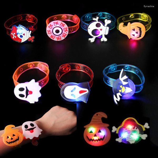 Partyvorbefugten 5pcs Glühen Armband Kid Halloween Spielzeug Geburtstagsgast Werbegeschenke Karneval Ghost Decor Kinder Geschenke