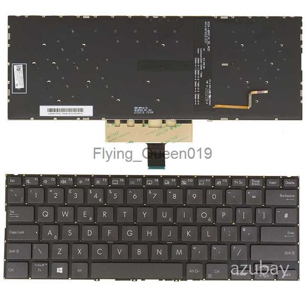 Клавиатура Великобритании для Asus Zenbook Flip 14 UX463 0KNB0-262VUK00 0KN1-A11UK13 NSK-WRGBU 0U 9Z.NFKBU.G0U BACKLIT HKD230812