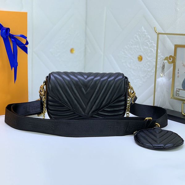 Top-Luxus-Damen-Minitaschen-Designer-Umhängetasche aus echtem Leder, kleine Tasche WAVE-Umhängetasche, hochwertige Kettenhandtasche mit runden Geldbörsen aus Solf-Leder