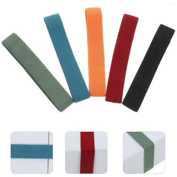 Dinnerwaren 10 PCs Bento Box -Gurt Mittagsbehälter -Träger Bänder Fixieren Container Ribbon praktische elastische Nylon Schwarz