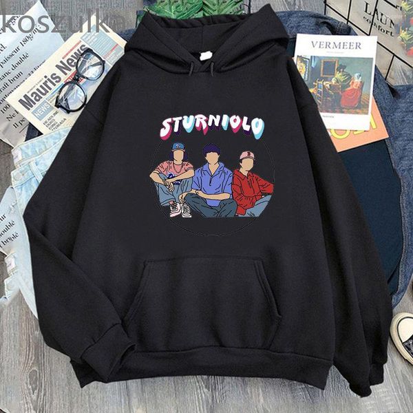 Con cappuccio femminile cartone animato Studiolo Triplette con cappuccio Pullover Pullover Inverno Women Crewneck Street Style Streetwear a maniche lunghe autunni